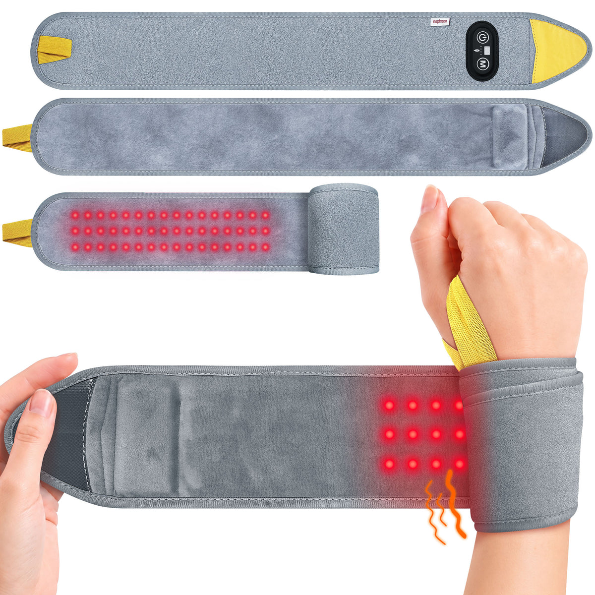 NG480 wrap showing 660 nm red light and 850 nm near-infrared light with triple-chip LEDs