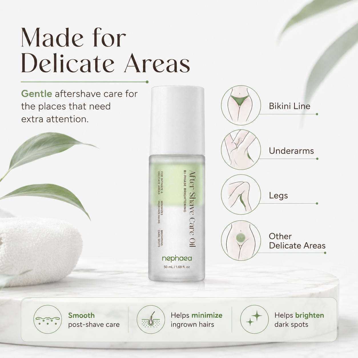 Made for delicate areas — bikini line, underarms, legs and other delicate areas