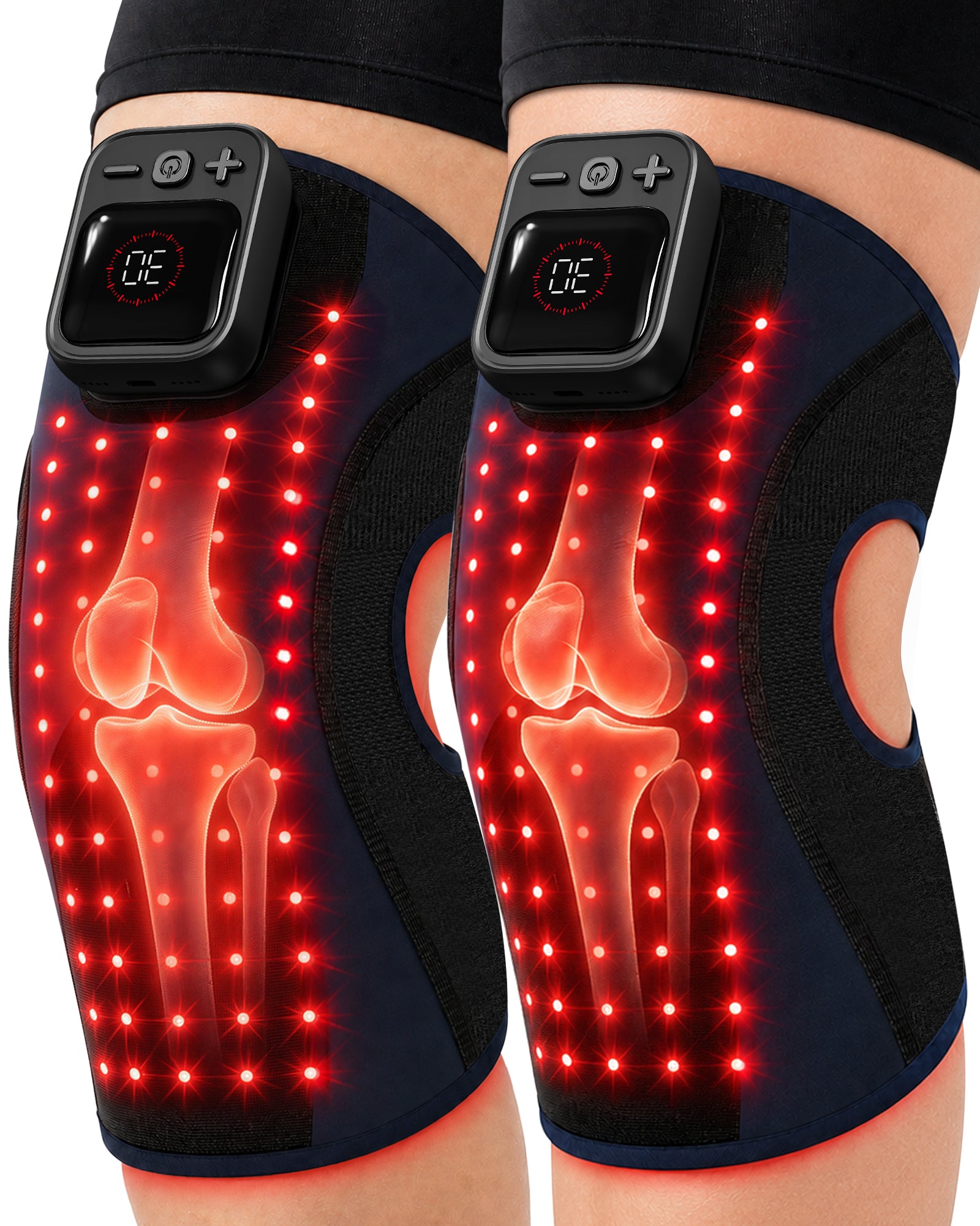 Nephaea knee comfort wrap worn on the knee
