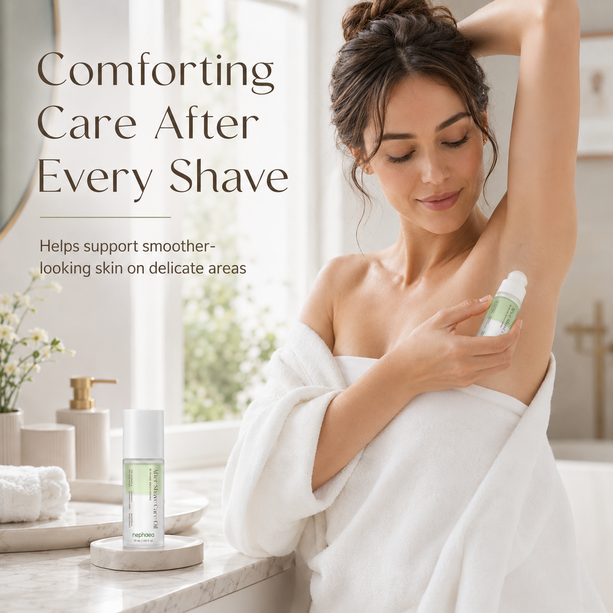 Comforting care after every shave for smoother-looking skin on delicate areas