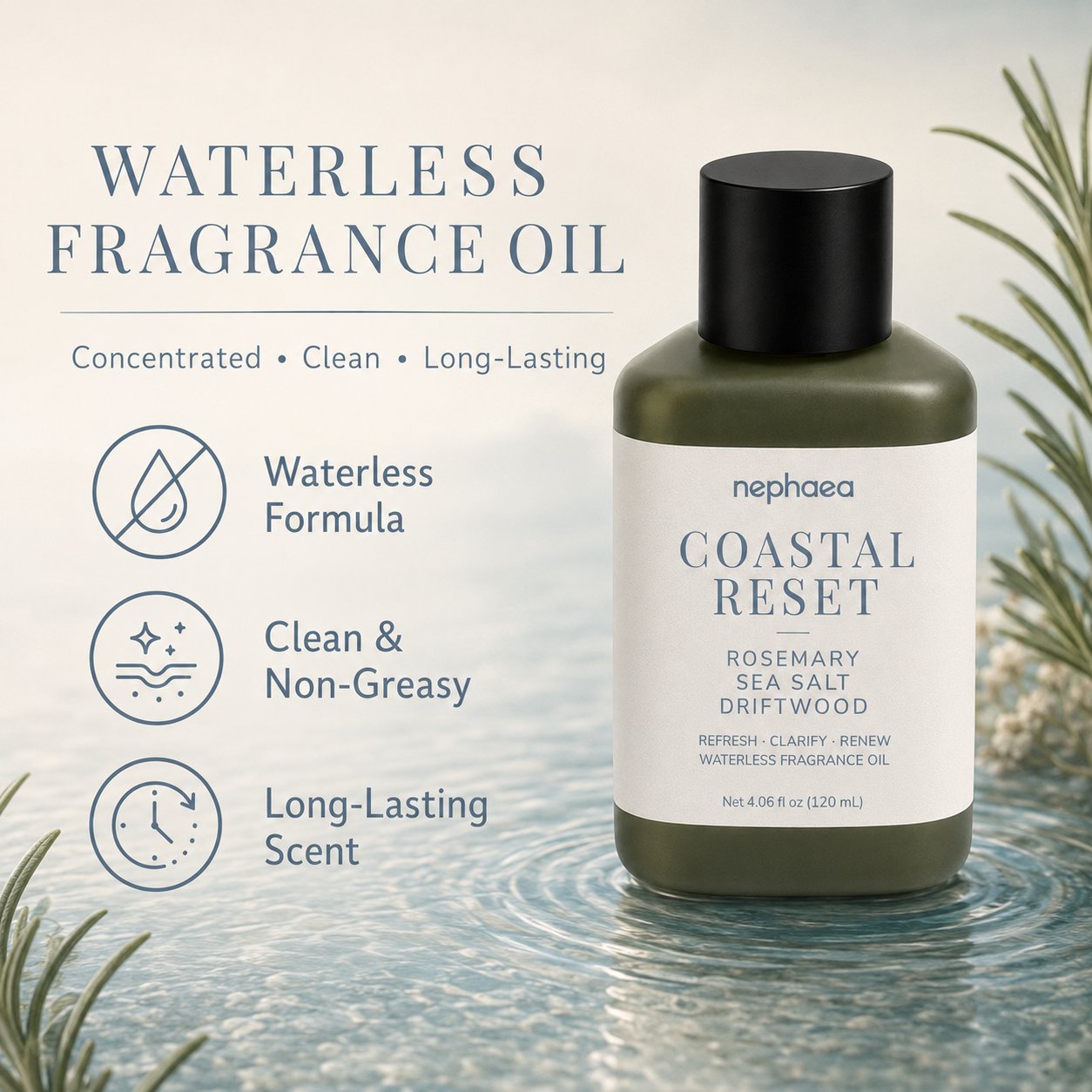 Coastal Reset waterless fragrance oil — concentrated, clean and long-lasting