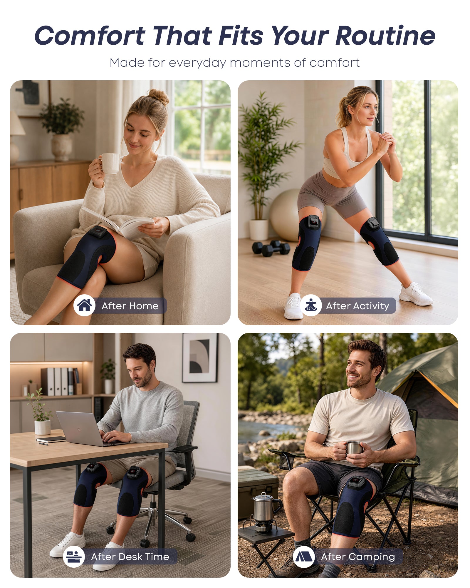 Comfort that fits your routine at home, after activity, at your desk and outdoors